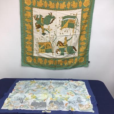 825 Salvatore Ferragamo & Commanderies de Bordeaux Silk Scarves