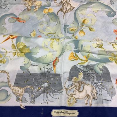 825 Salvatore Ferragamo & Commanderies de Bordeaux Silk Scarves