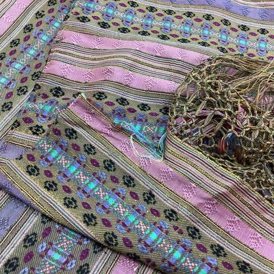 835 Antique Piano Shawl Woven Tassel Beautiful Colors