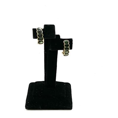Lot 796 14k Yellow Gold Green Topaz Omega Clip-On Pierced Earrings