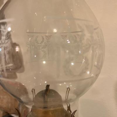 Milk glass kerosene lamp