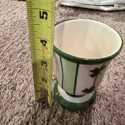 Ceramic green clover cups