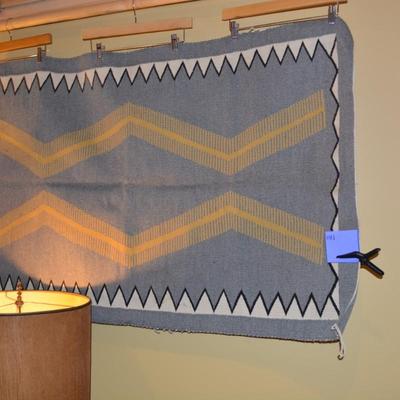 Beautiful Grey Southwestern Wool Rug/Wall Hanging 54"x32"