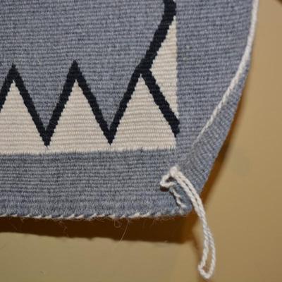 Beautiful Grey Southwestern Wool Rug/Wall Hanging 54"x32"