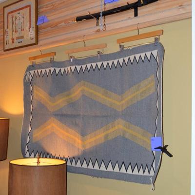 Beautiful Grey Southwestern Wool Rug/Wall Hanging 54"x32"