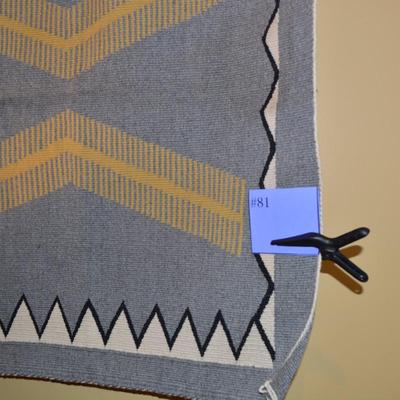 Beautiful Grey Southwestern Wool Rug/Wall Hanging 54"x32"