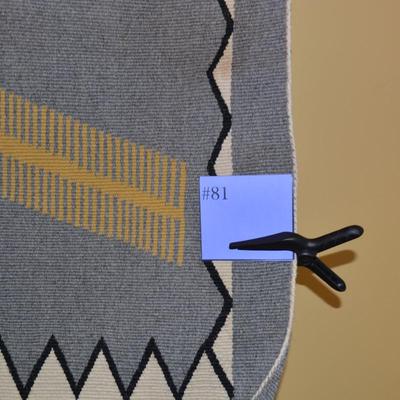 Beautiful Grey Southwestern Wool Rug/Wall Hanging 54"x32"