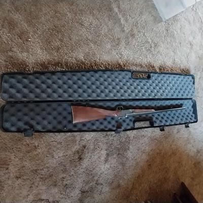 WOODEN GUN CABINET WITH GLASS FRONT