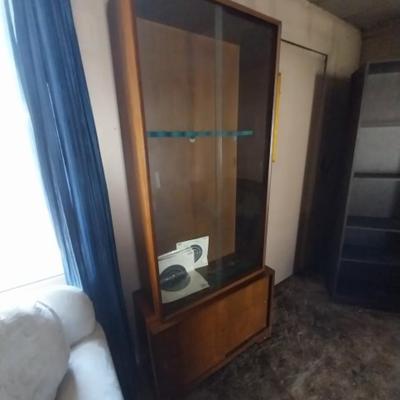 WOODEN GUN CABINET WITH GLASS FRONT