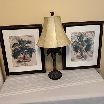Palm Tree Lamp & Artwork (BR1-MG)