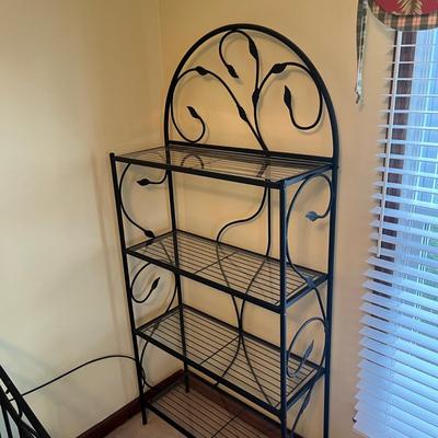 Black Metal Four Shelf Bookcase (O-MG)