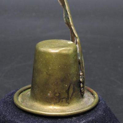 Vintage Brass Classical Top Hat with Feather Candle Snuffer