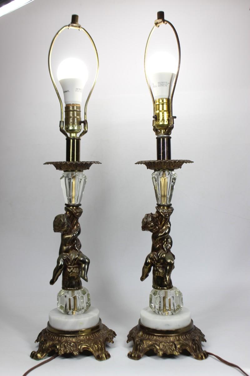 Midcentury Vintage Hollywood Regency Gold and Silver Cherub