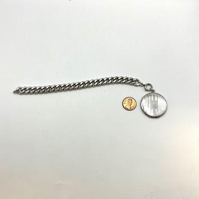 810 Sterling Silver LInk Bracelet with Locket