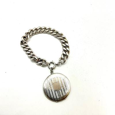 810 Sterling Silver LInk Bracelet with Locket