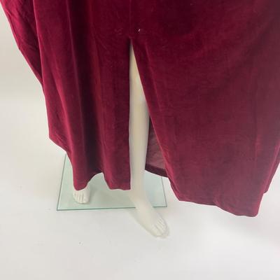 817 Vintage HALSTON IV Burgundy Velour House Dress