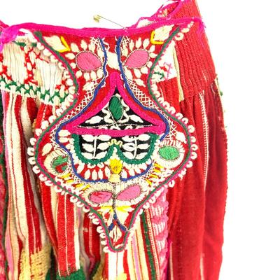 819 Vintage Portuguese Folk Art Embroidered Dress for Young Girl