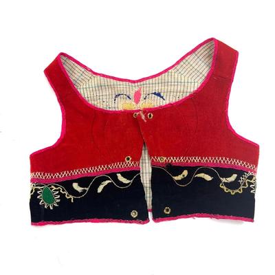 819 Vintage Portuguese Folk Art Embroidered Dress for Young Girl