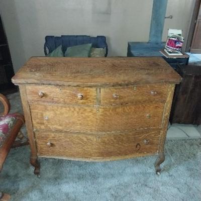 VINTAGE WOODEN DRESSER ON CASTORS