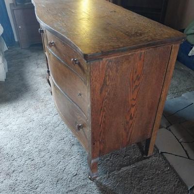 VINTAGE WOODEN DRESSER ON CASTORS