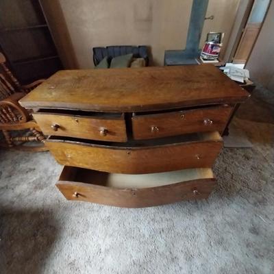 VINTAGE WOODEN DRESSER ON CASTORS