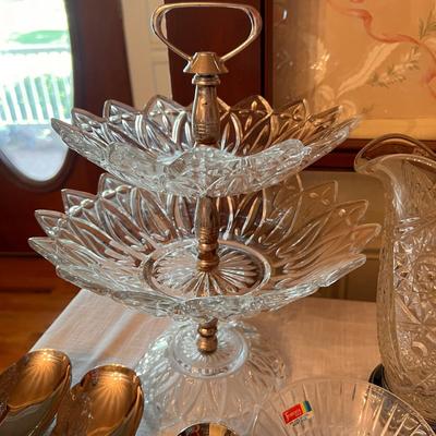 Lot of Formal Serving-ware - Fostoria, Lead Crystal, Silver Plate