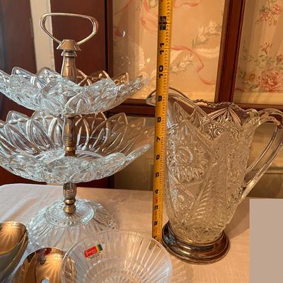 Lot of Formal Serving-ware - Fostoria, Lead Crystal, Silver Plate