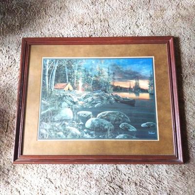 THREE FRAMED & SIGNED CABIN HOME PICTURES