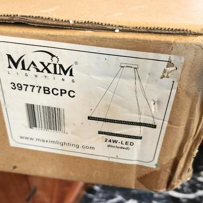 Lot #113  MAXIM 2-tier LED Chandelier Light Fixture - New in Box