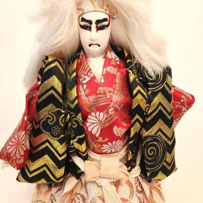 Lot #117  Japanese Kabuki Doll on Stand