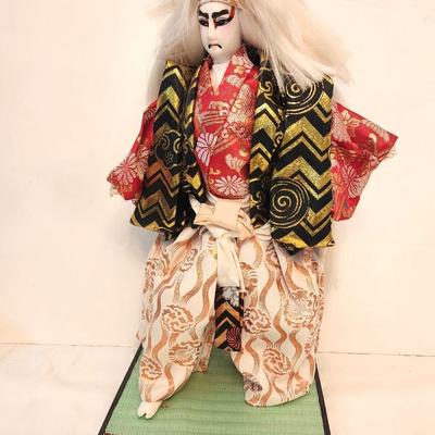 Lot #117  Japanese Kabuki Doll on Stand