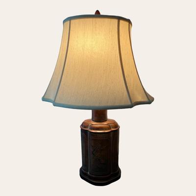 DARK RED CHINOISERIE TABLE LAMP BY FREDERICK COOPER
