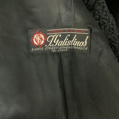 677 Vintage Black Lambs Wool Coat by T. Galistinos