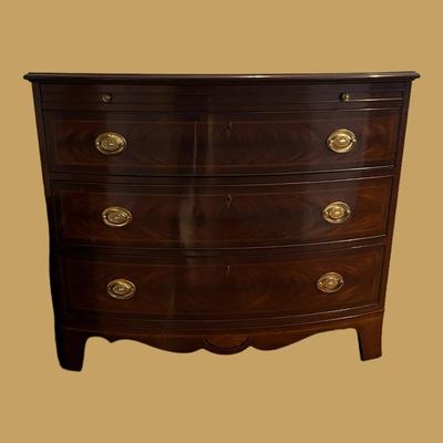 BOMBE CHEST, SECRETARY DESK, MAHOGANY, BY WHITE