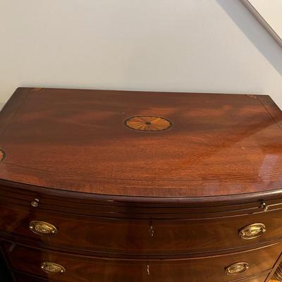 BOMBE CHEST, SECRETARY DESK, MAHOGANY, BY WHITE