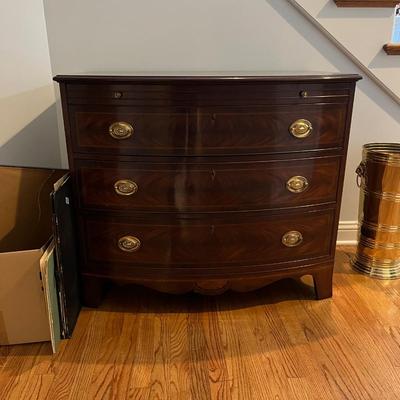 BOMBE CHEST, SECRETARY DESK, MAHOGANY, BY WHITE