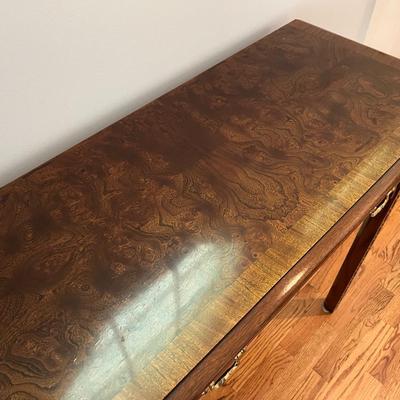 CHINOISERIE STYLE CONSOLE TABLE BY HICKORY, WALNUT AND BURLWOOD