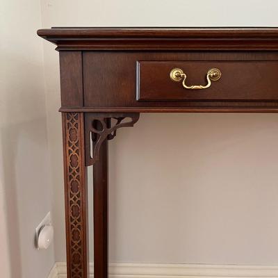 CHINOISERIE STYLE CONSOLE TABLE BY HICKORY, WALNUT AND BURLWOOD