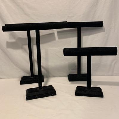 Black Velvet T-Bar Jewelry Displays & Mirrored Trays (DR-HS)