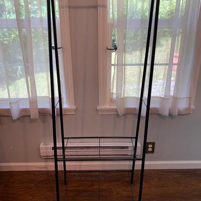 Metal Rack & Glass Shelf with Velvet Hangers (M-HS)