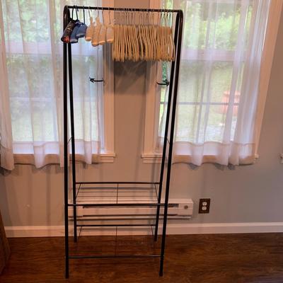 Metal Rack & Glass Shelf with Velvet Hangers (M-HS)