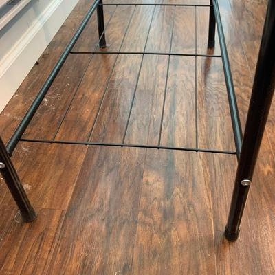 Metal Rack & Glass Shelf with Velvet Hangers (M-HS)