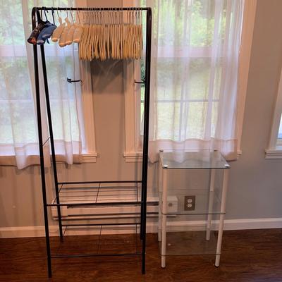 Metal Rack & Glass Shelf with Velvet Hangers (M-HS)