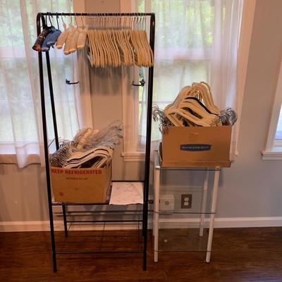 Metal Rack & Glass Shelf with Velvet Hangers (M-HS)
