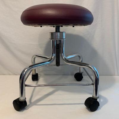Maroon Stool on Casters (M-HS)