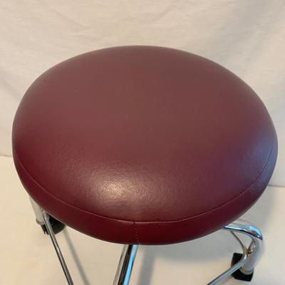 Maroon Stool on Casters (M-HS)