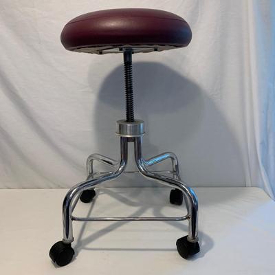 Maroon Stool on Casters (M-HS)
