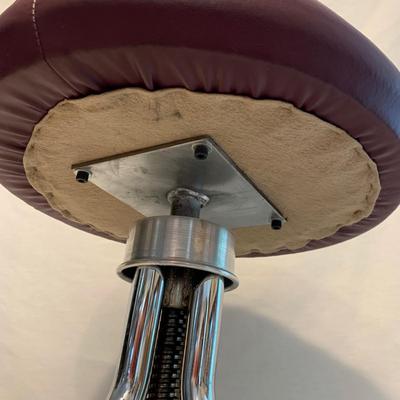 Maroon Stool on Casters (M-HS)