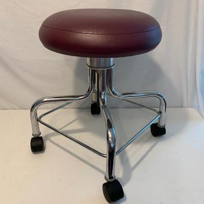 Maroon Stool on Casters (M-HS)
