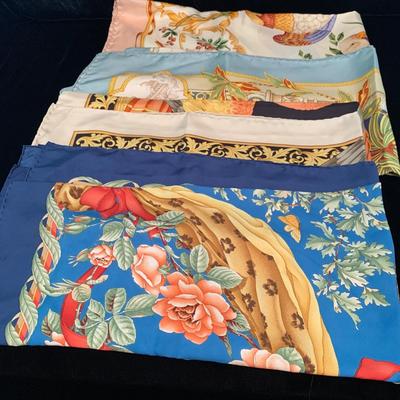Four Salvatore Ferragamo Silk Scarves (DR-HS)